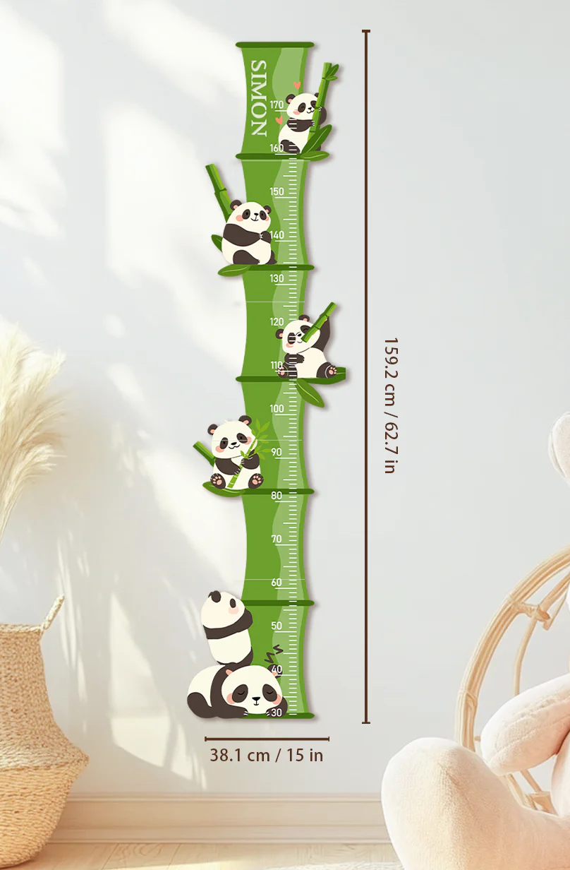 Personalized Wooden Panda Bamboo Growth Chart - Image 5