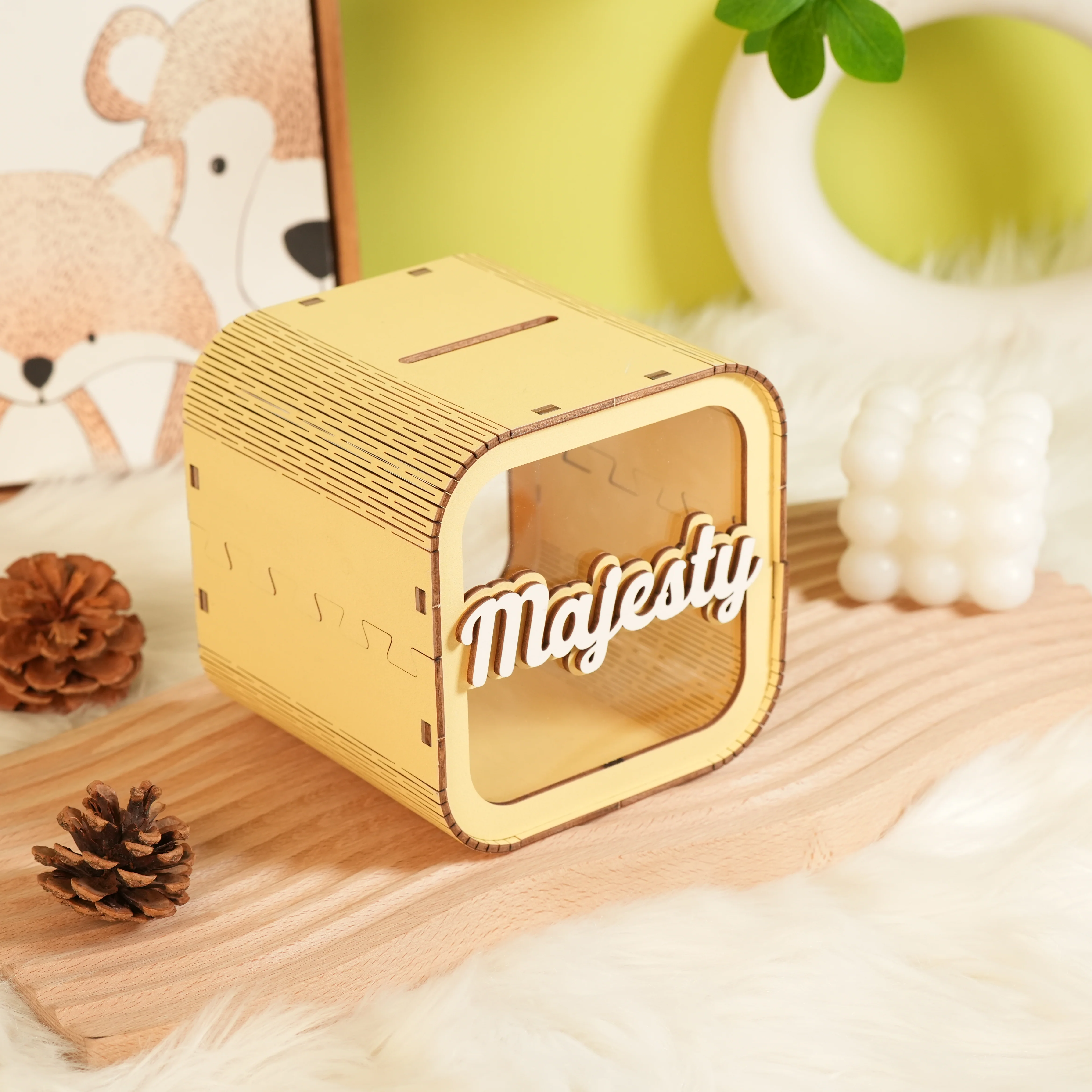 Personalized Wooden Piggy Bank for Kids - Image 6