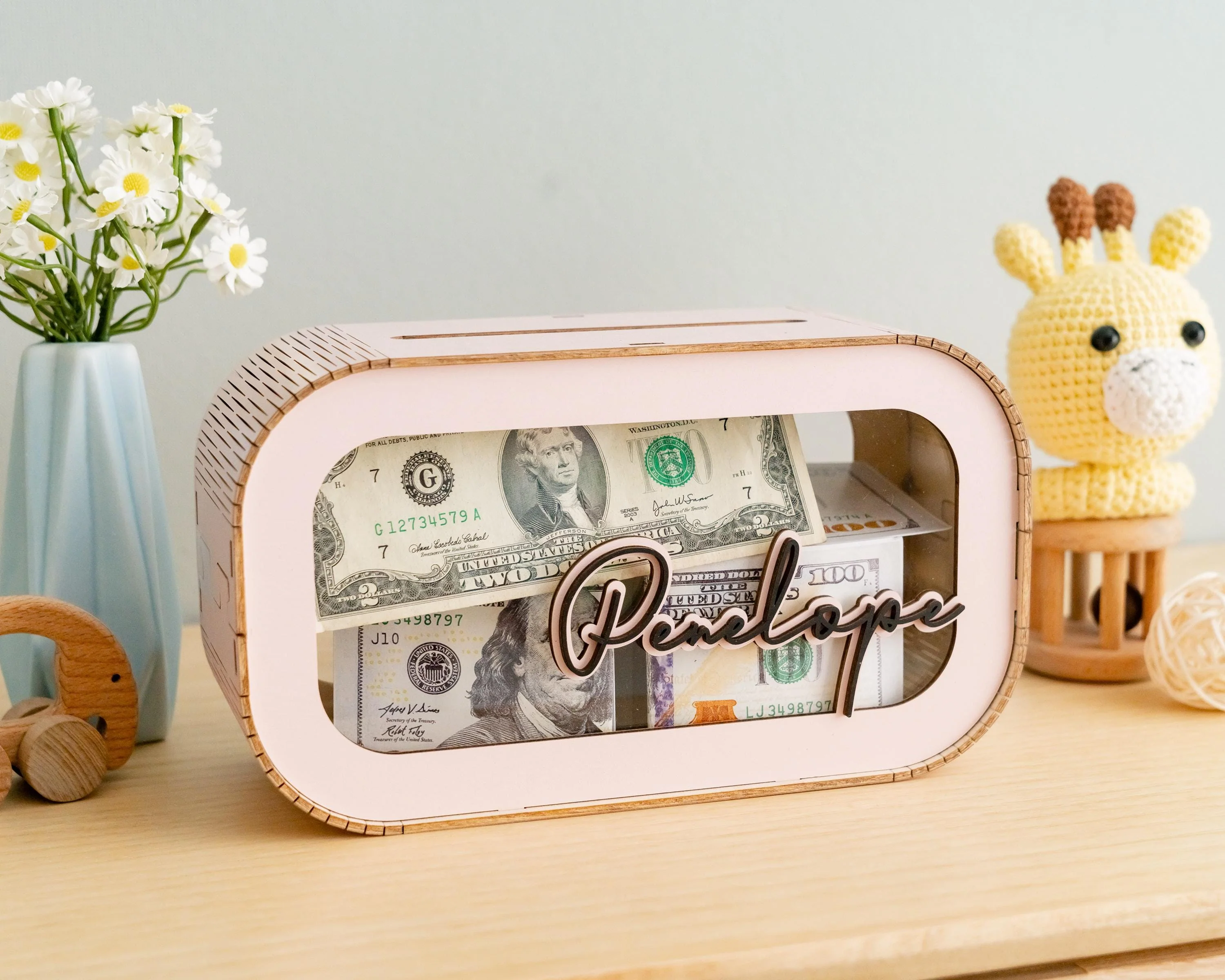Personalized Wooden Piggy Bank for Kids - Image 4