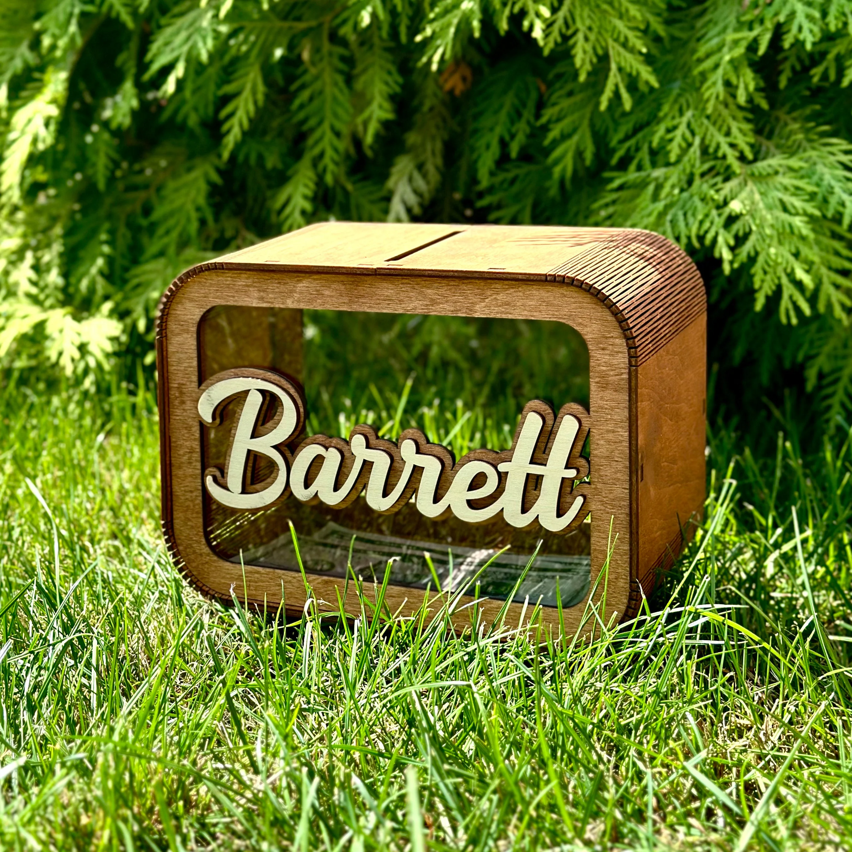 Personalized Wooden Piggy Bank for Kids - Image 2