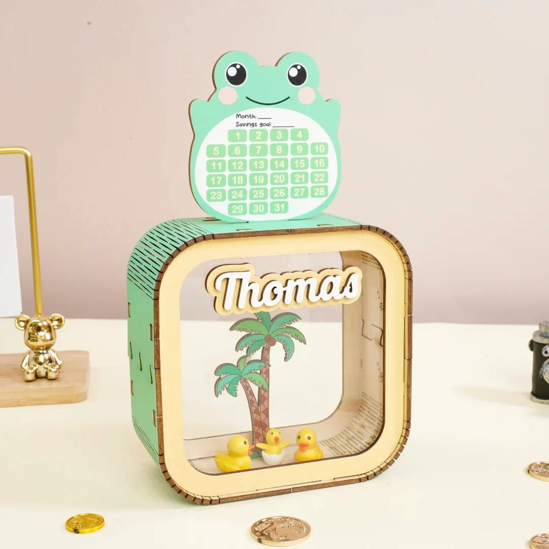 Personalized Wooden Piggy Bank Daily Combo For Kids - Image 3