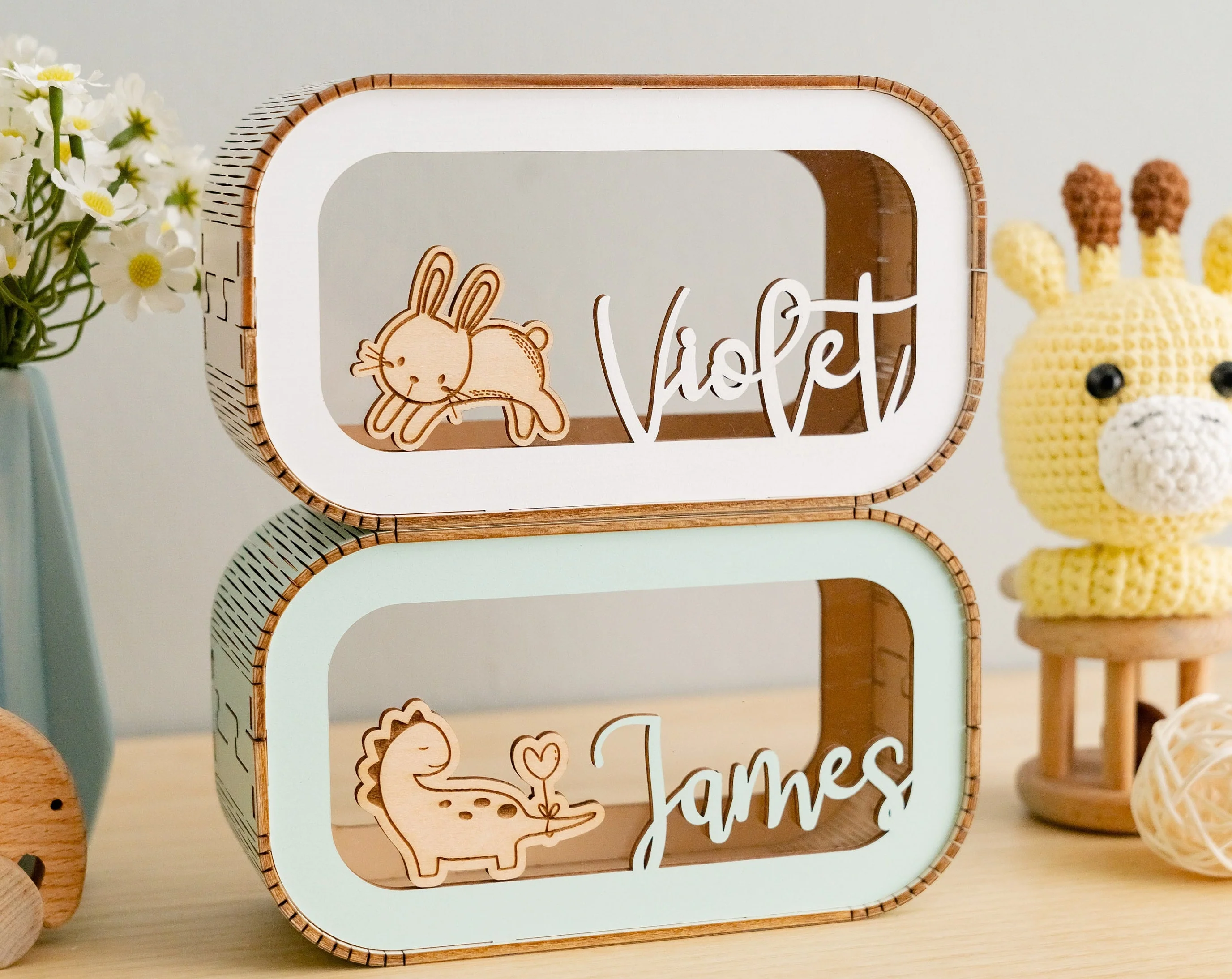 Personalized Wooden Piggy Bank for Kids - Image 6