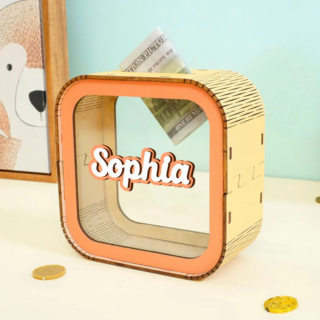 Personalized Wooden Piggy Bank Daily Combo For Kids - Image 5