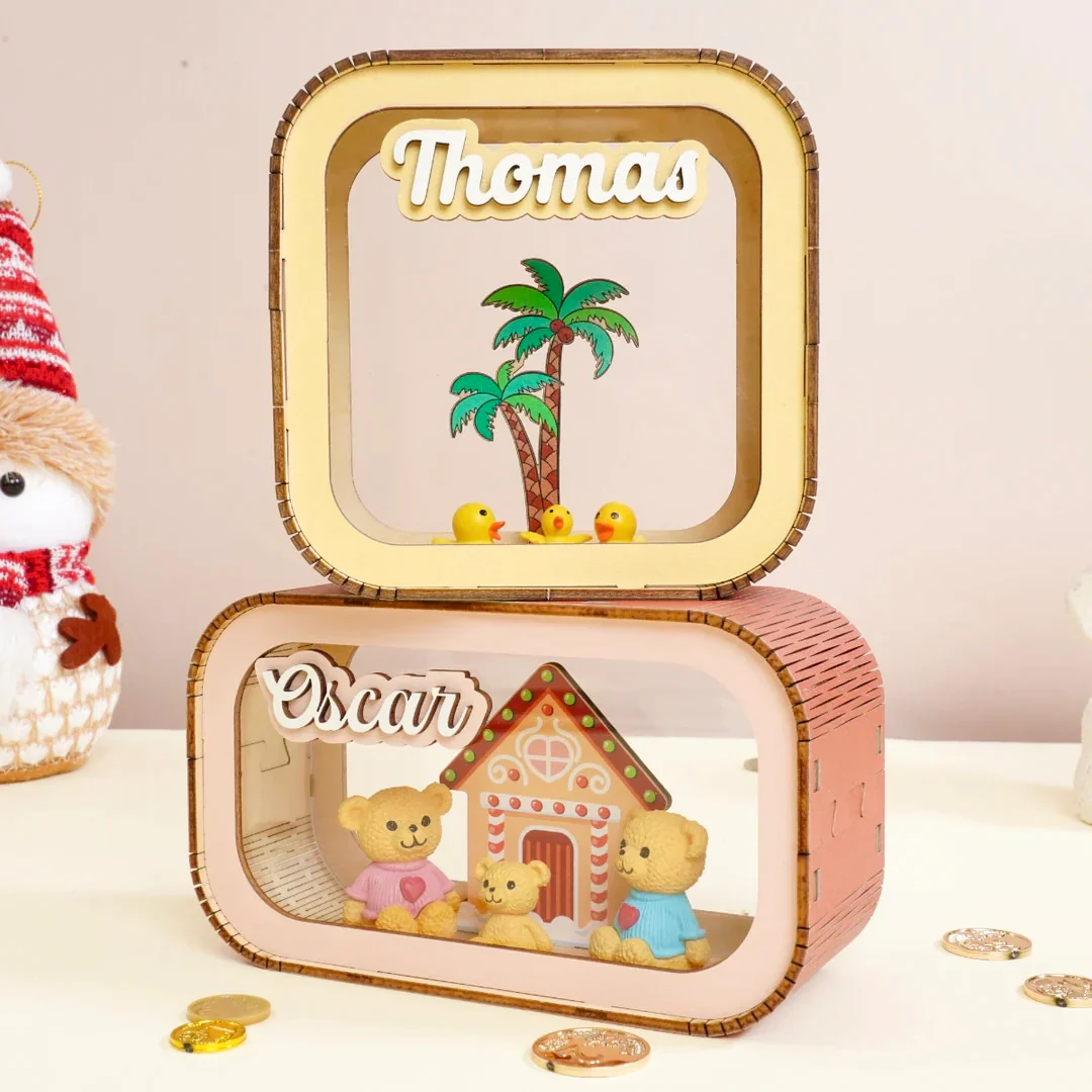 Personalized Wooden Piggy Bank Daily Combo For Kids - Image 6