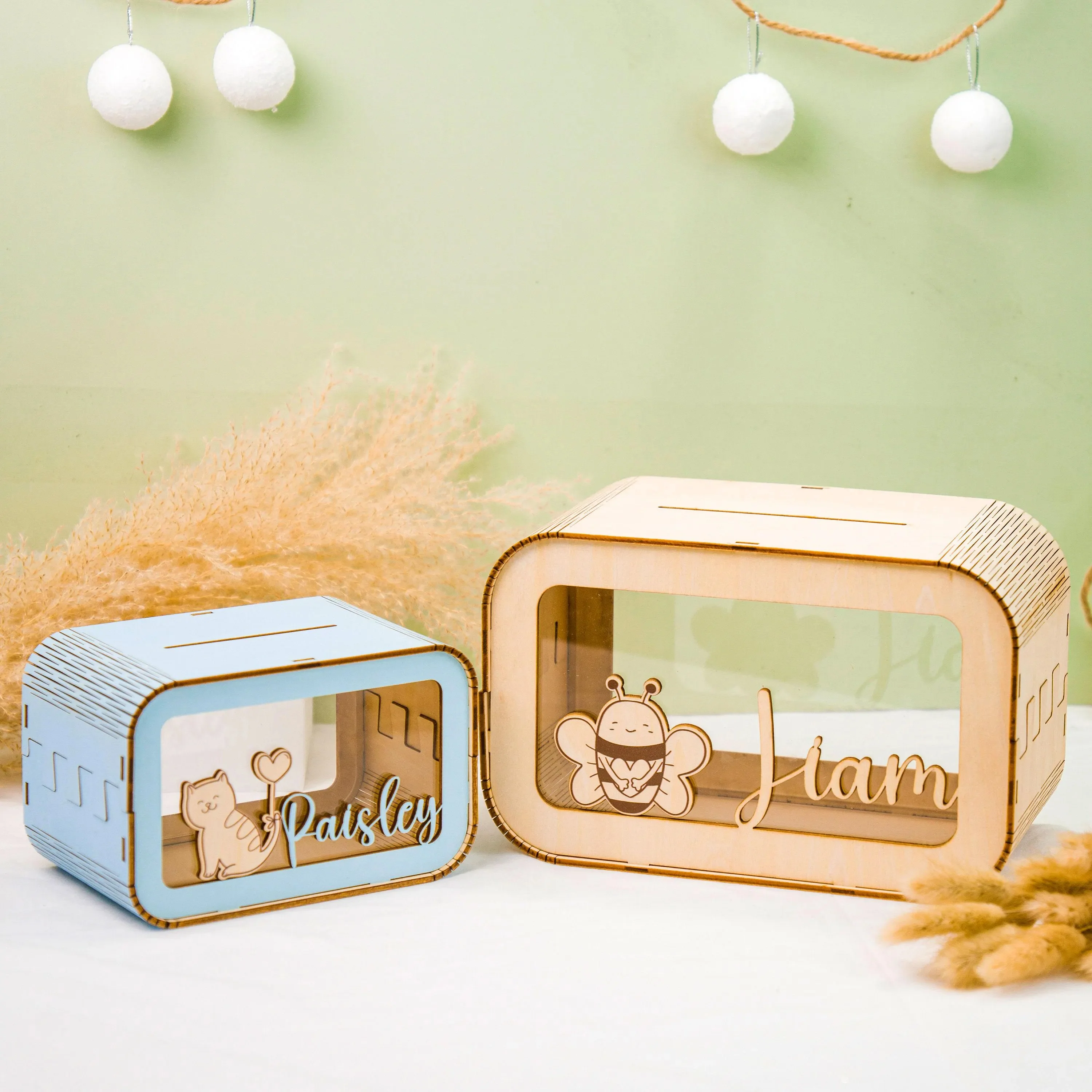 Personalized Wooden Piggy Bank Gifts for Kids - Image 7