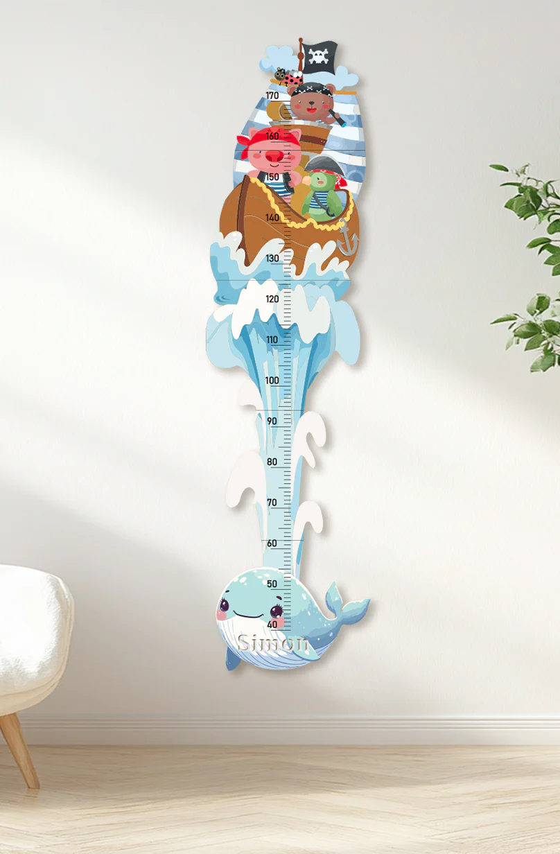 Personalized Wooden Pirate Adventure Growth Chart for Kids - Image 6