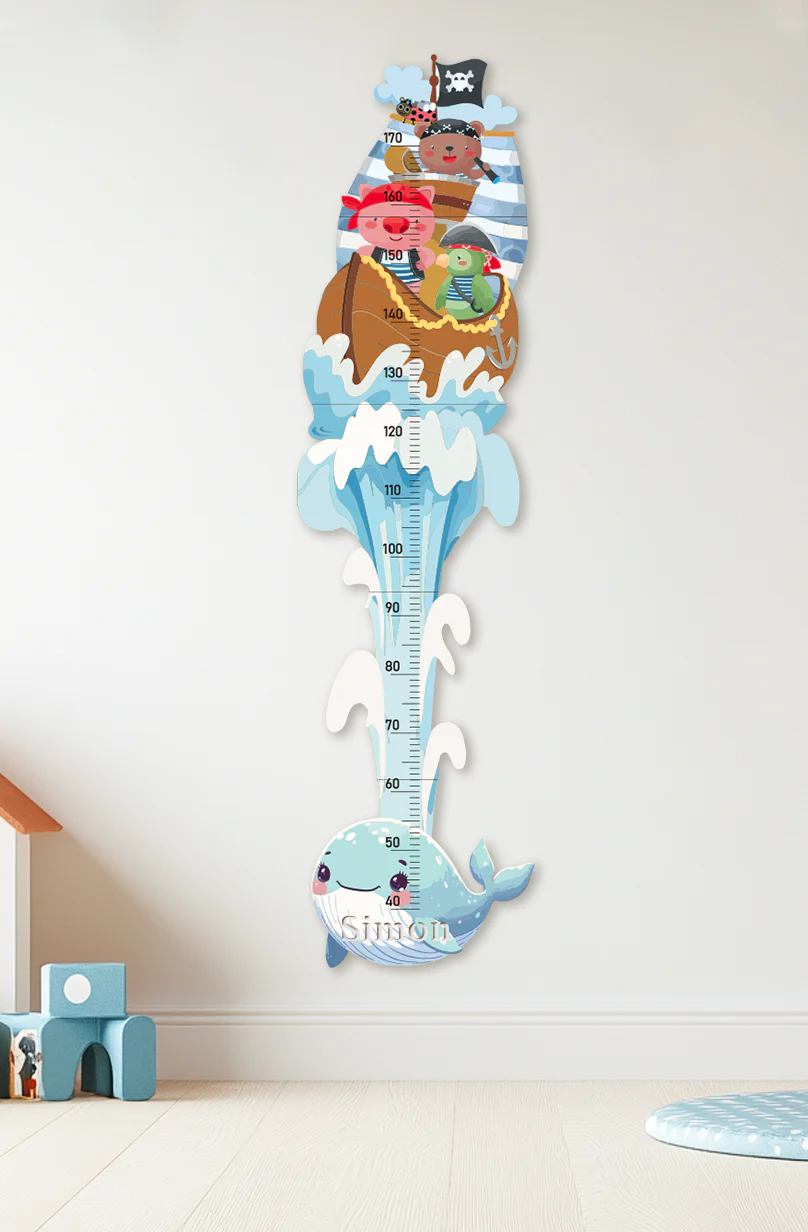 Personalized Wooden Pirate Adventure Growth Chart for Kids - Image 7