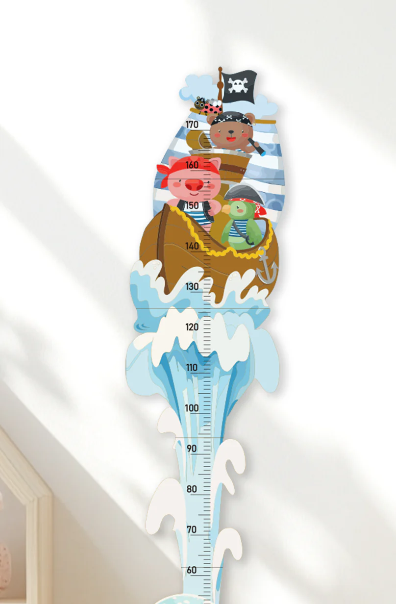 Personalized Wooden Pirate Adventure Growth Chart for Kids - Image 9