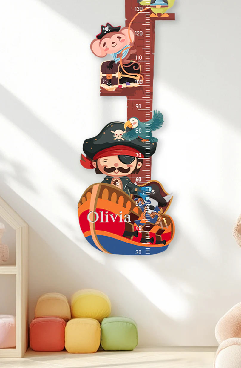 Personalized Wooden Pirate Ship Growth Chart - Image 3