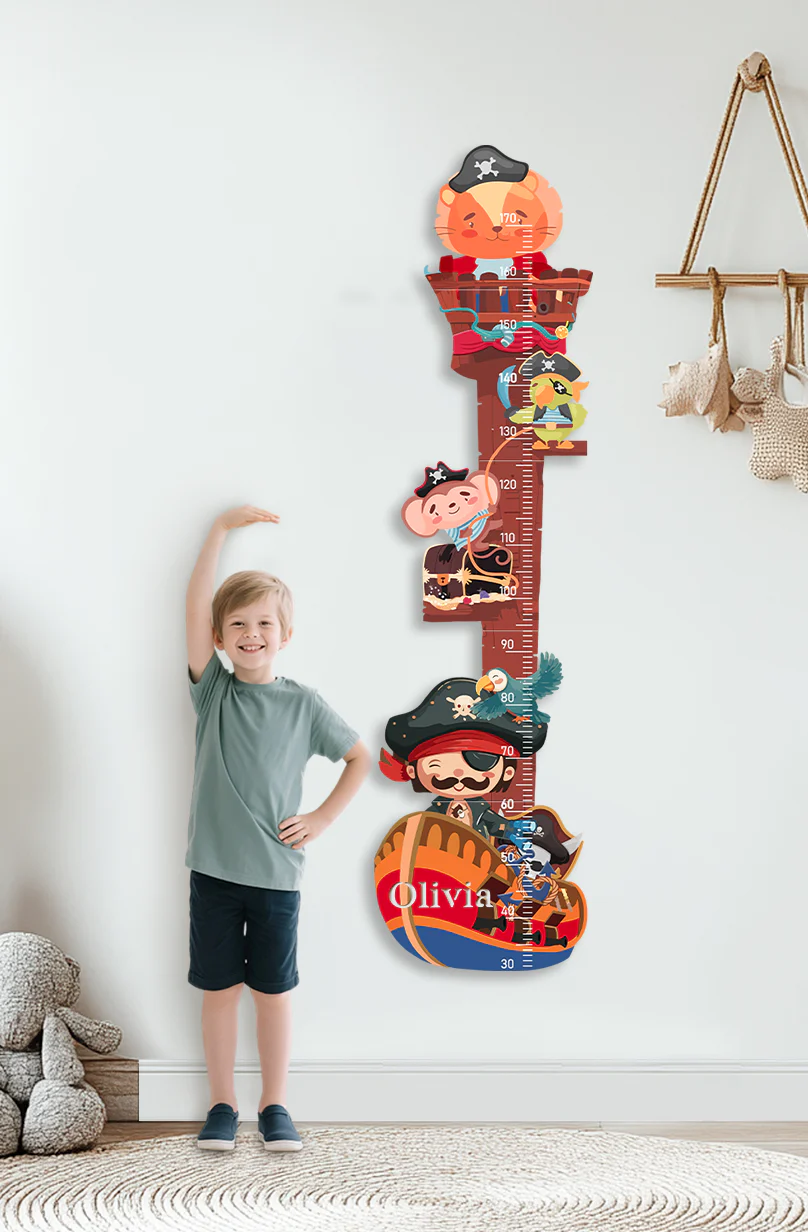 Personalized Wooden Pirate Ship Growth Chart - Image 6
