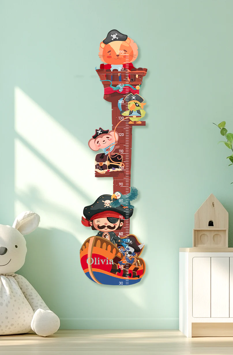 Personalized Wooden Pirate Ship Growth Chart - Image 7