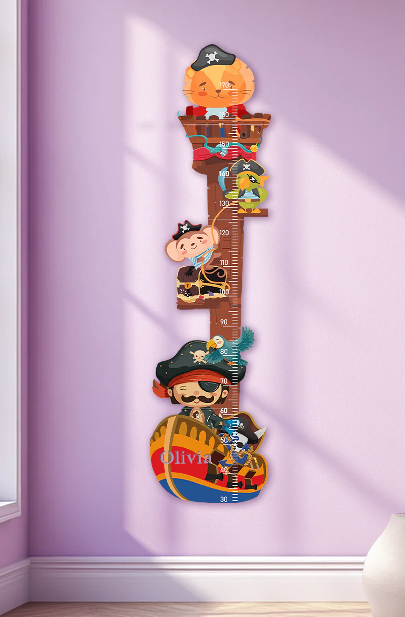 Personalized Wooden Pirate Ship Growth Chart - Image 8