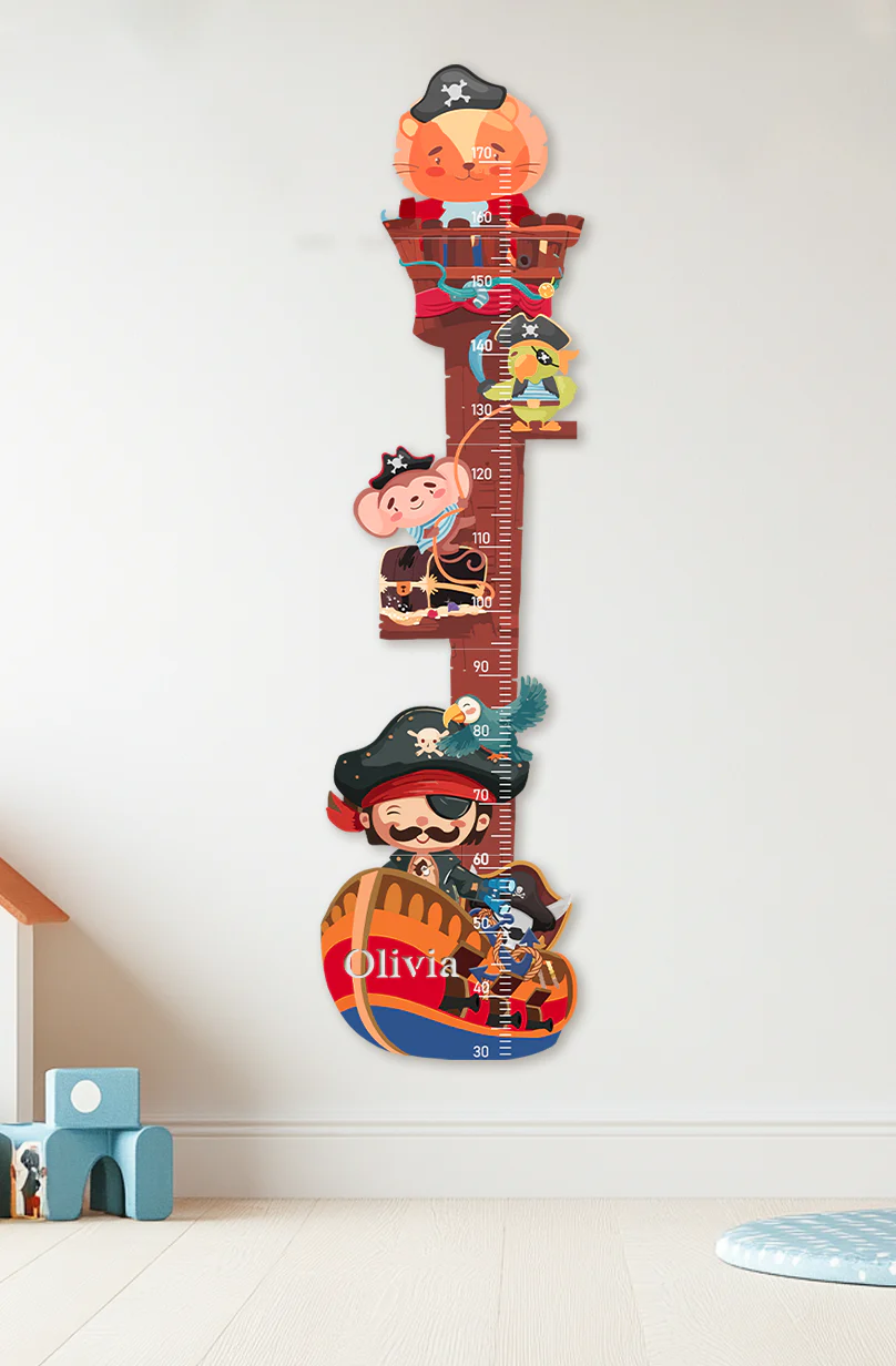 Personalized Wooden Pirate Ship Growth Chart - Image 9