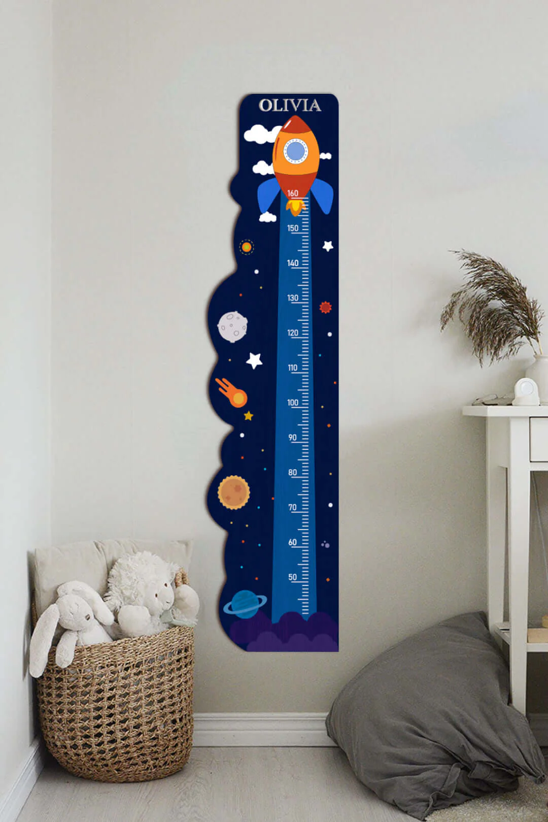 Personalized Wooden Rocket Ship Growth Chart Height Ruler - Image 5