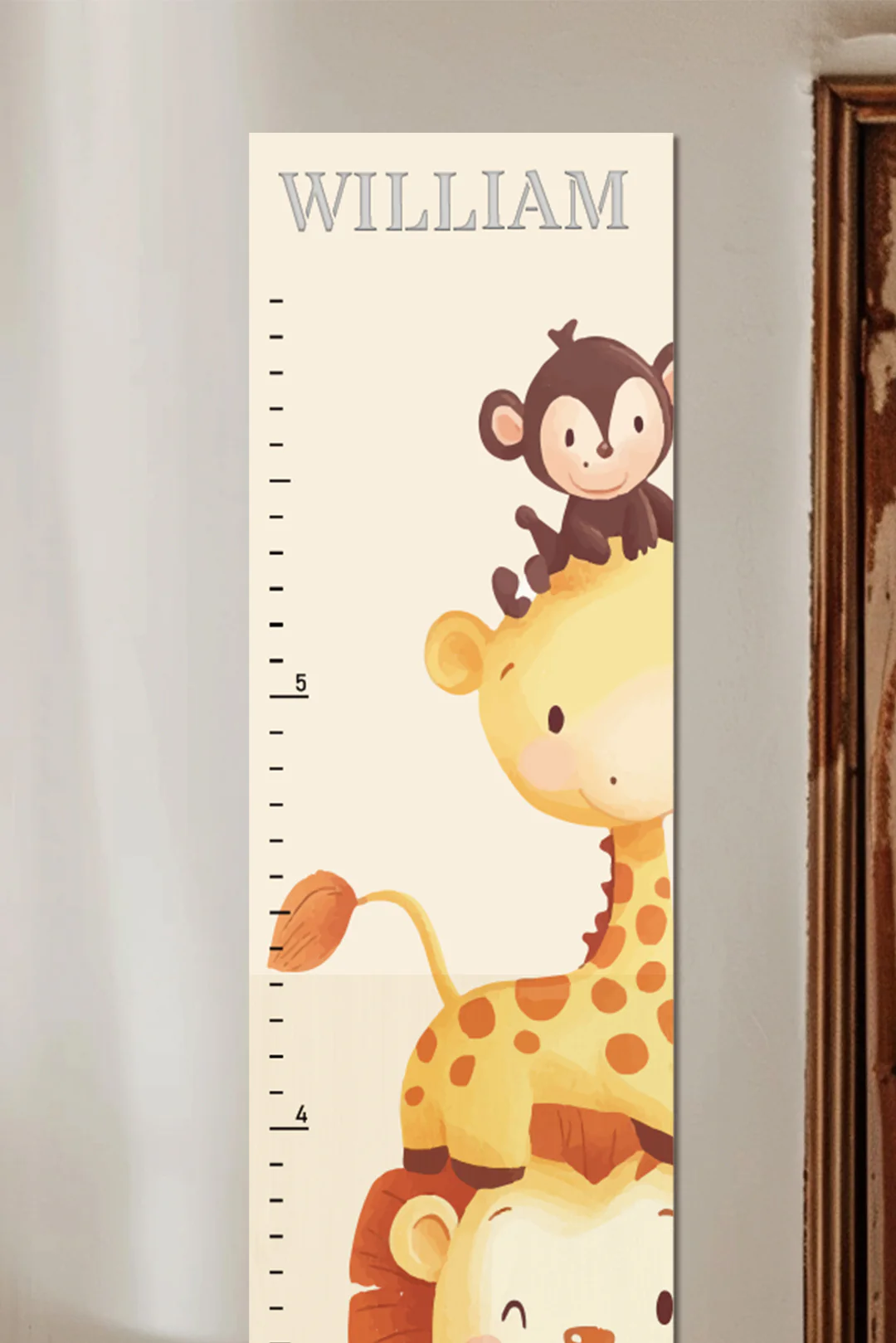 Personalized Wooden Safari Animal Growth Chart Ruler - Image 5