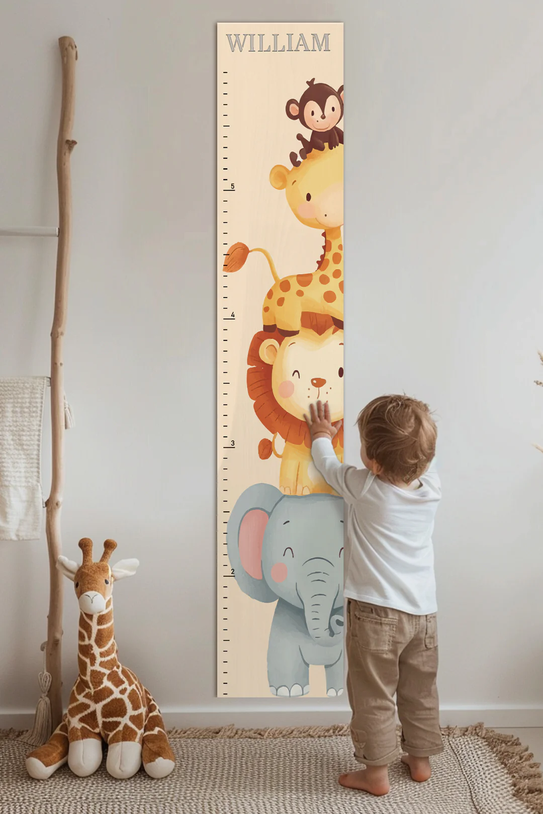 Personalized Wooden Safari Animal Growth Chart Ruler - Image 6