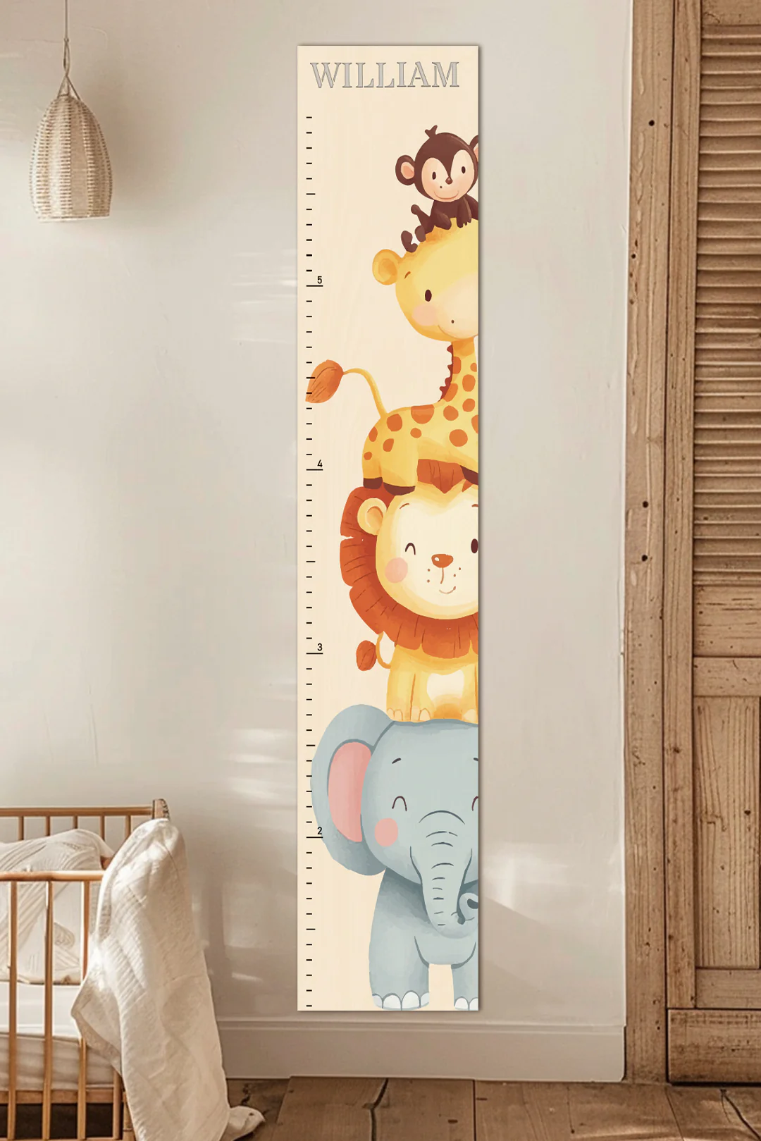 Personalized Wooden Safari Animal Growth Chart Ruler - Image 7
