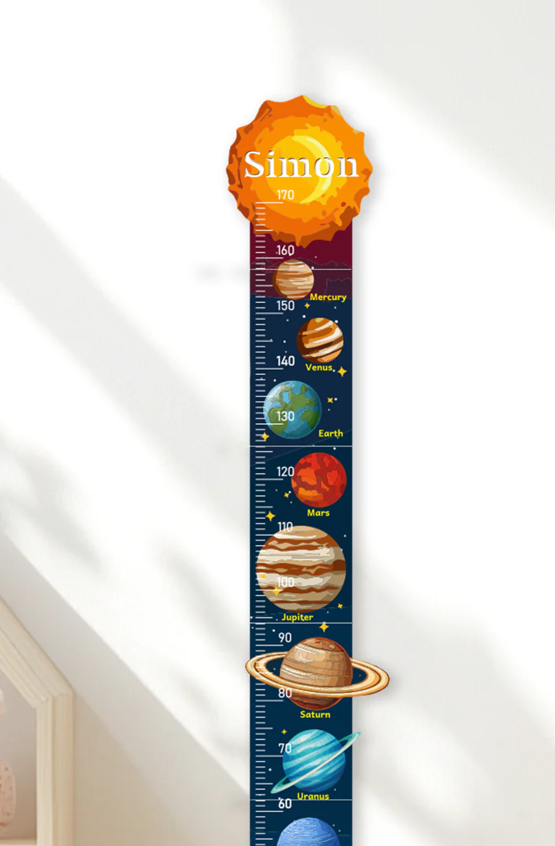 Personalized Wooden Solar System Growth Chart for Kids - Image 3