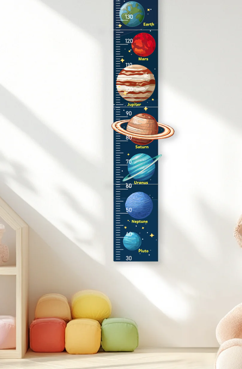 Personalized Wooden Solar System Growth Chart for Kids - Image 4