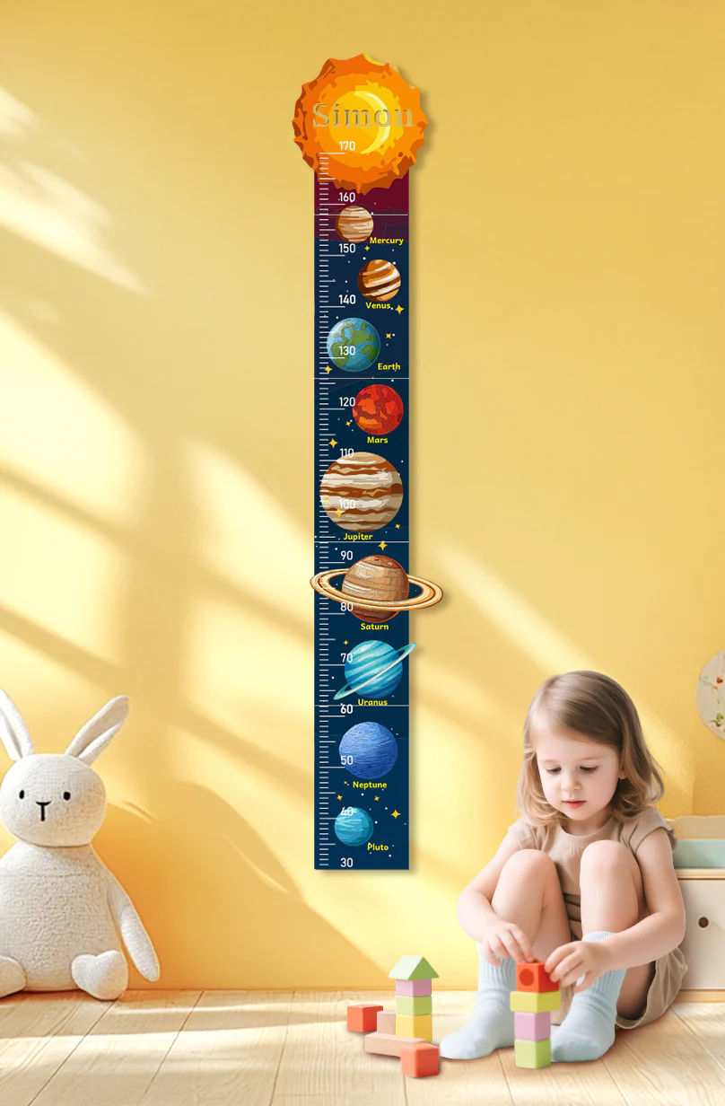 Personalized Wooden Solar System Growth Chart for Kids - Image 6