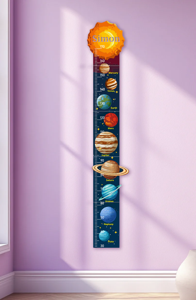 Personalized Wooden Solar System Growth Chart for Kids - Image 7