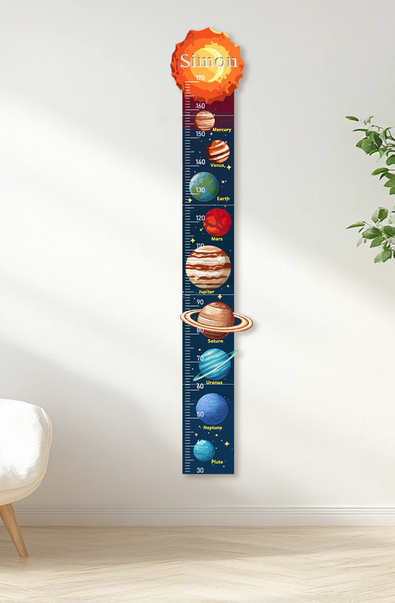 Personalized Wooden Solar System Growth Chart for Kids - Image 8