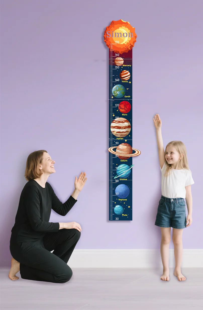 Personalized Wooden Solar System Growth Chart for Kids - Image 9