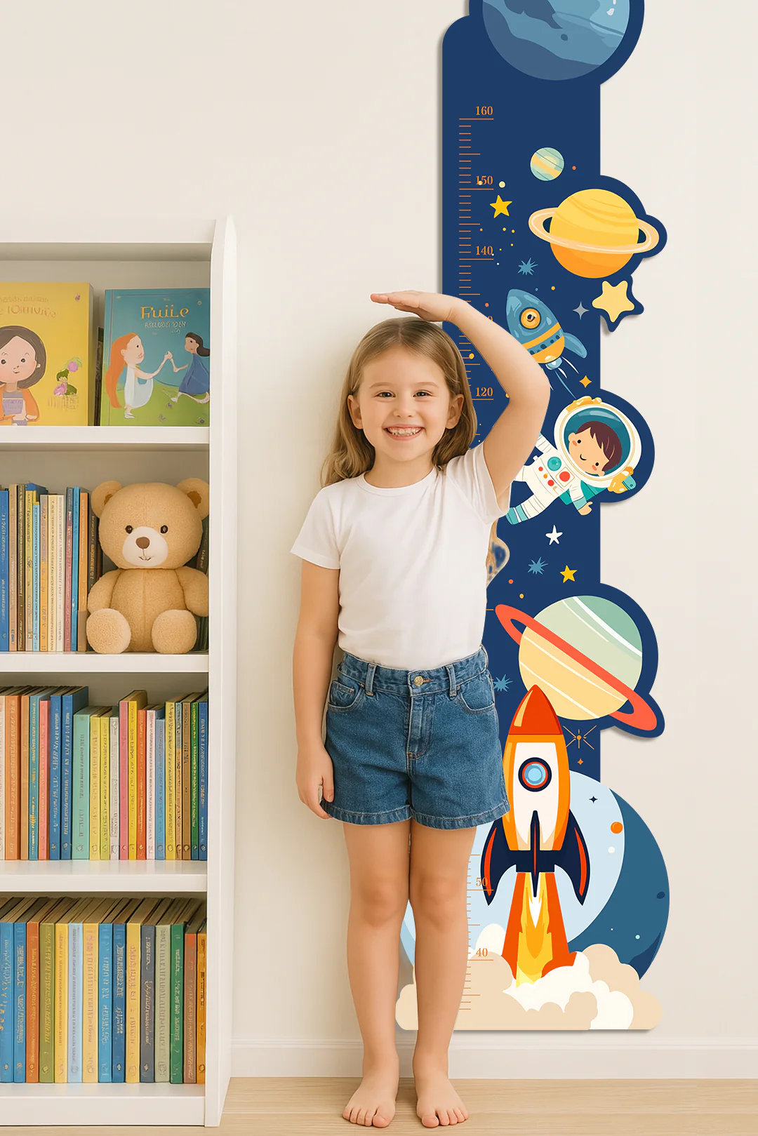 Personalized Wooden Space Height Growth Chart for Kids - Image 2