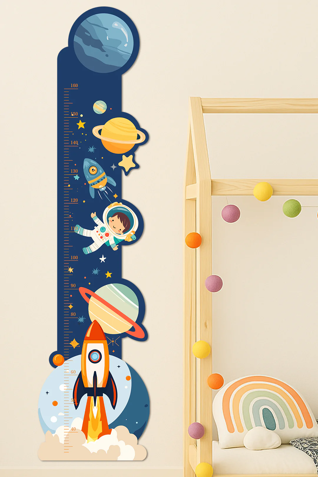 Personalized Wooden Space Height Growth Chart for Kids - Image 3