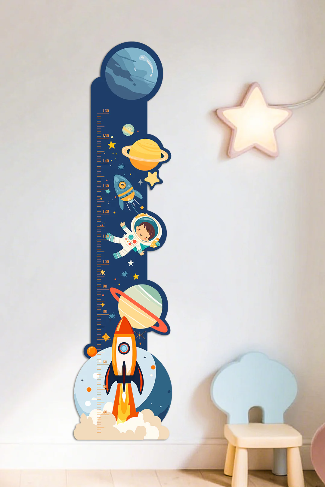 Personalized Wooden Space Height Growth Chart for Kids - Image 5