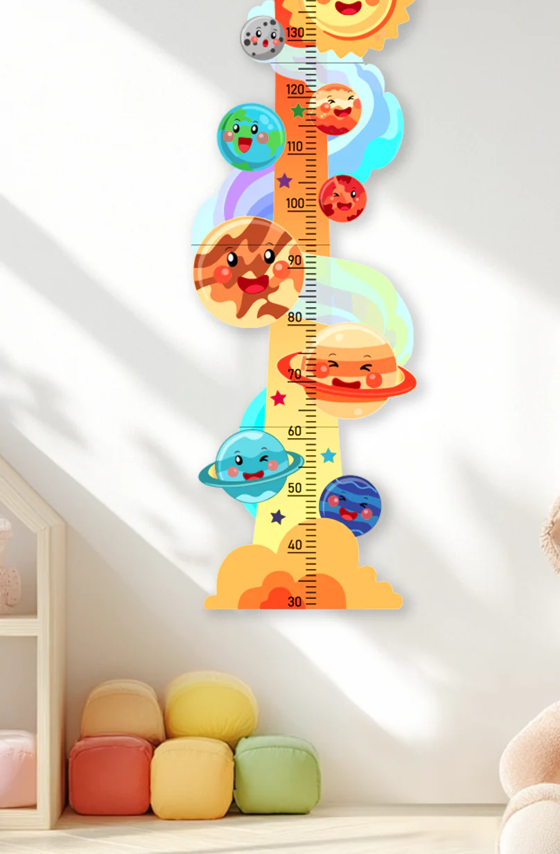 Personalized Wooden Space Rocket Growth Chart for Kids - Image 6