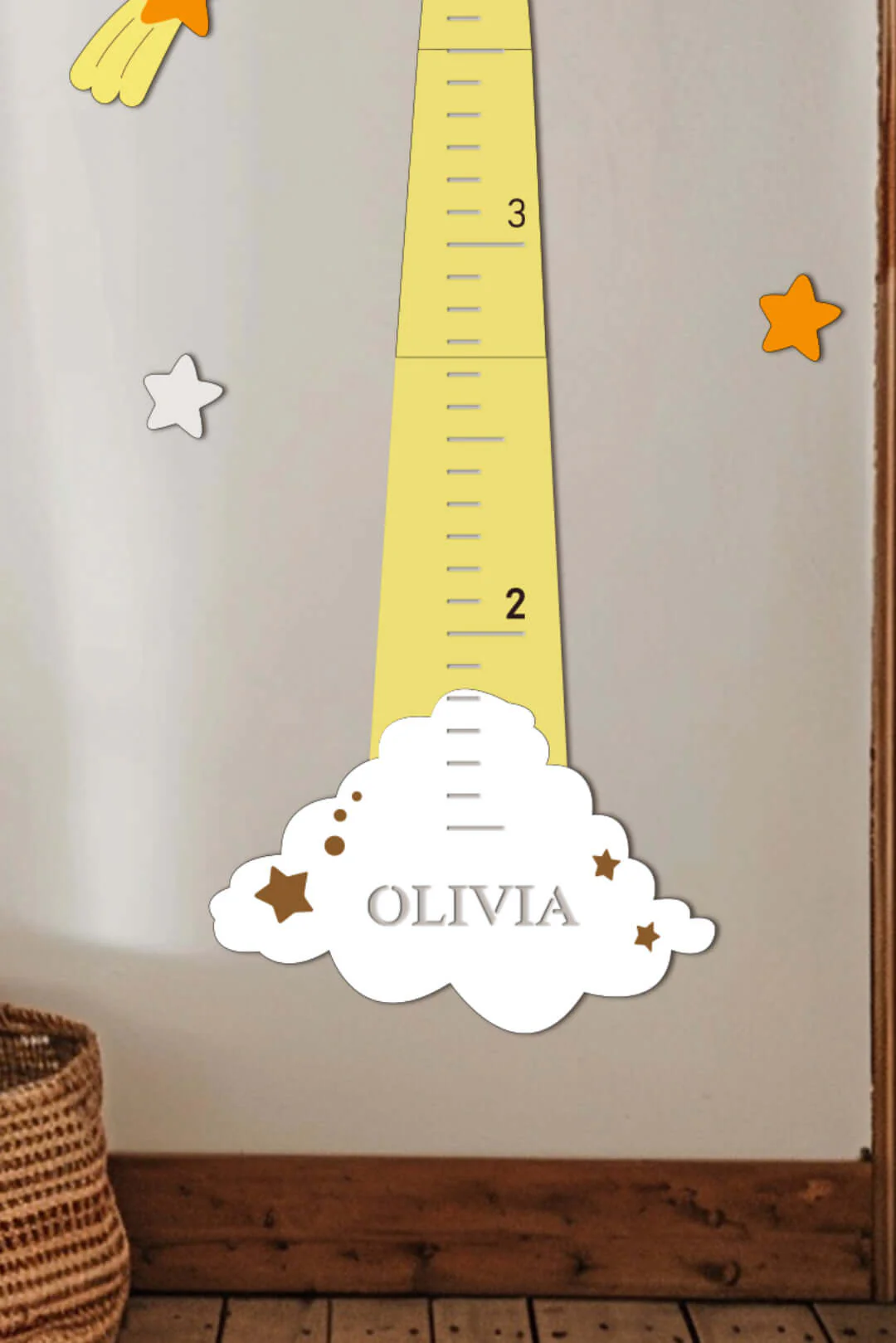 Personalized Wooden Space Theme Growth Chart - Image 3