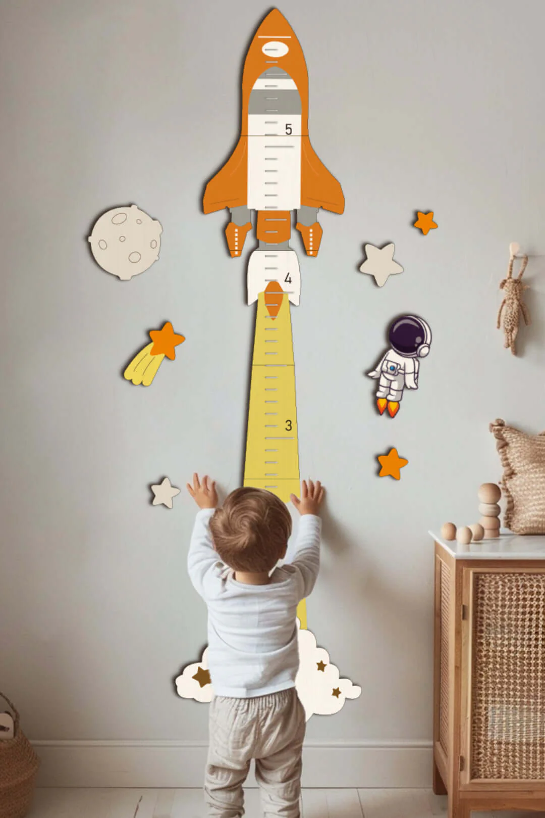 Personalized Wooden Space Theme Growth Chart - Image 5