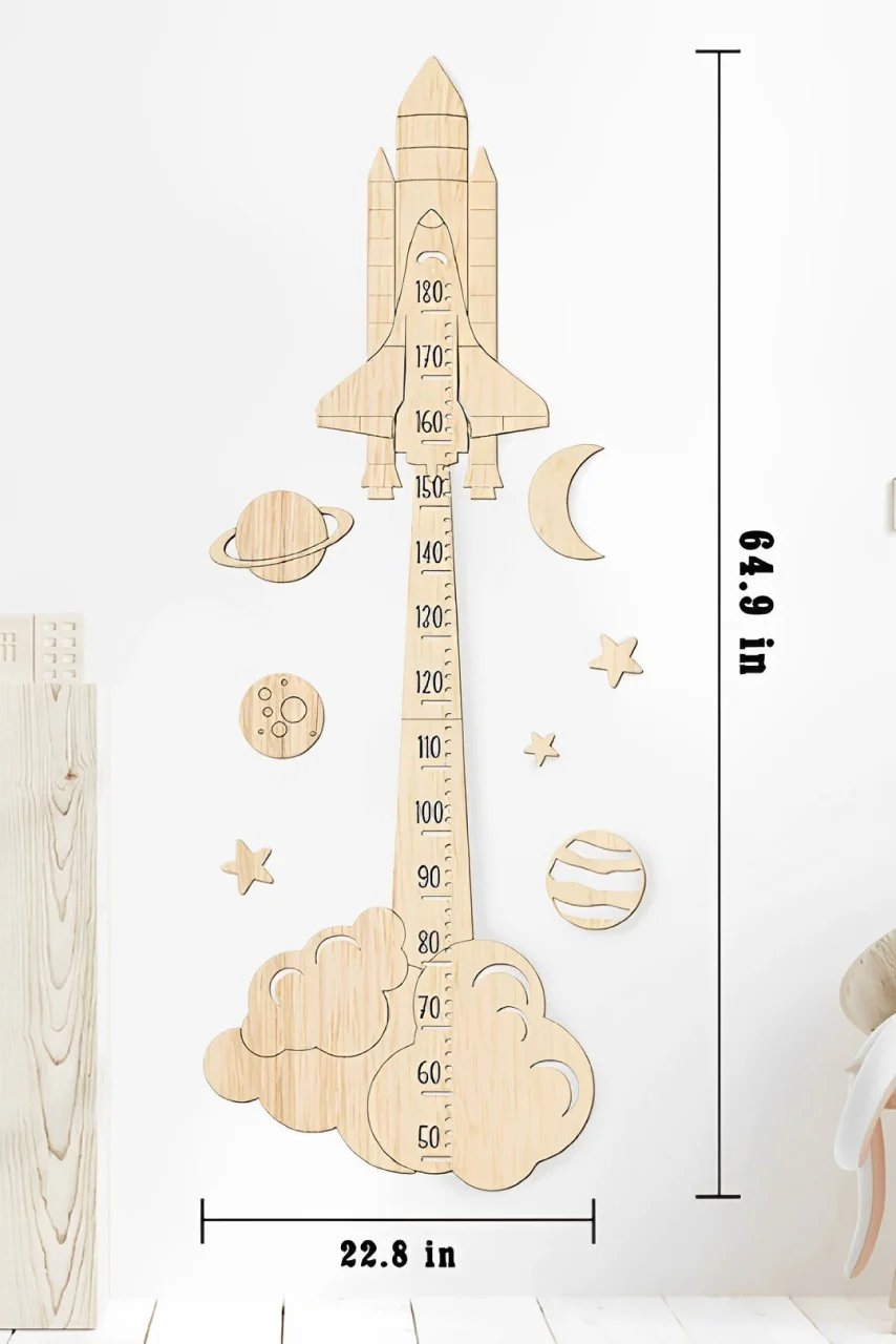 Personalized Wooden Rocket Growth Chart - Image 4