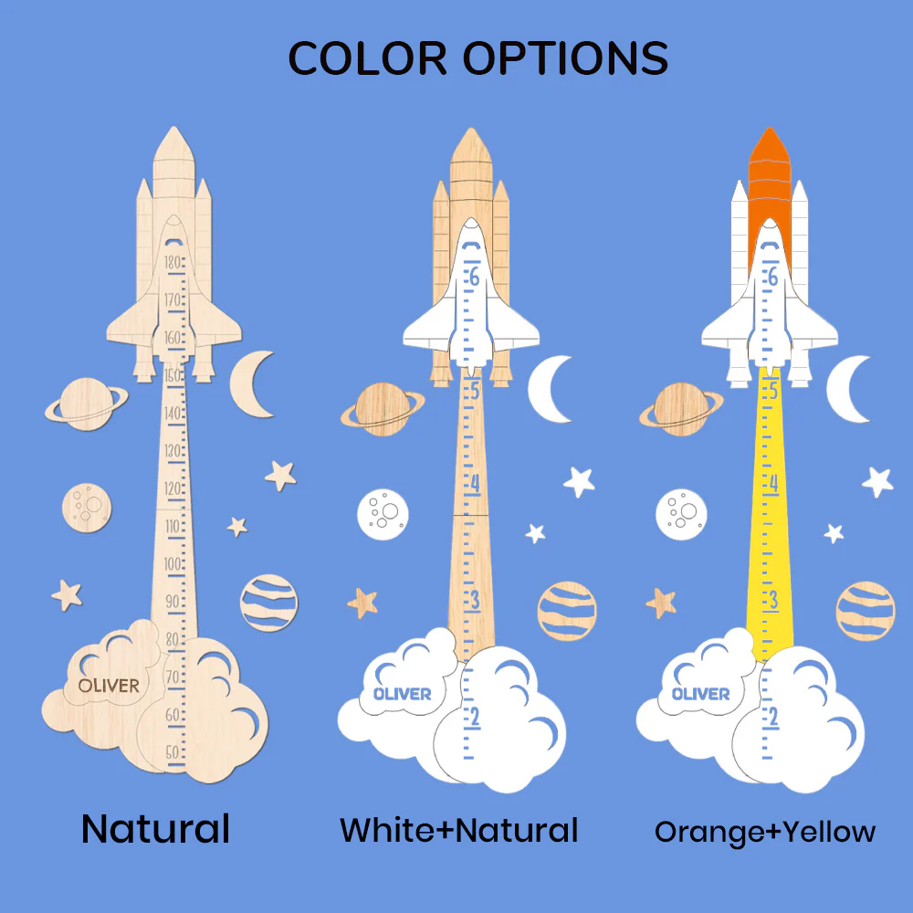 Personalized Wooden Rocket Growth Chart - Image 5