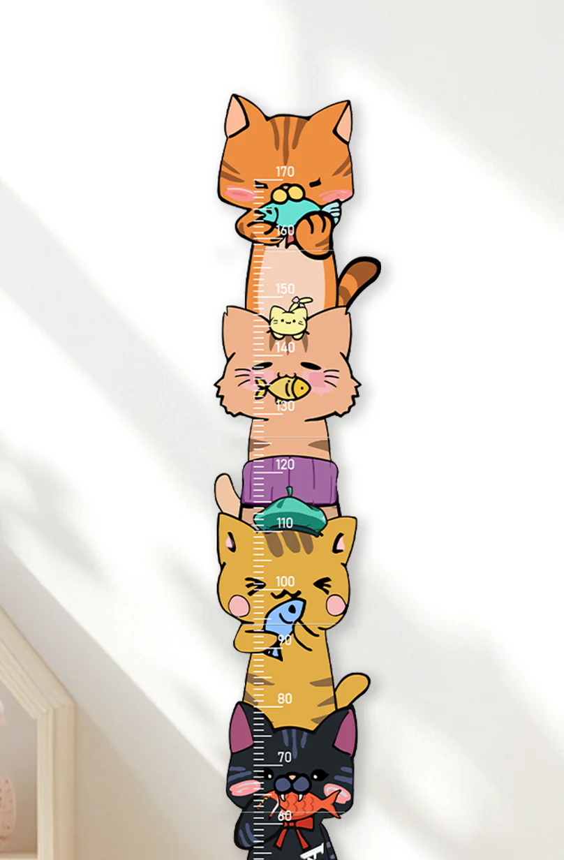 Personalized Wooden Stacked Cats Growth Chart - Image 9