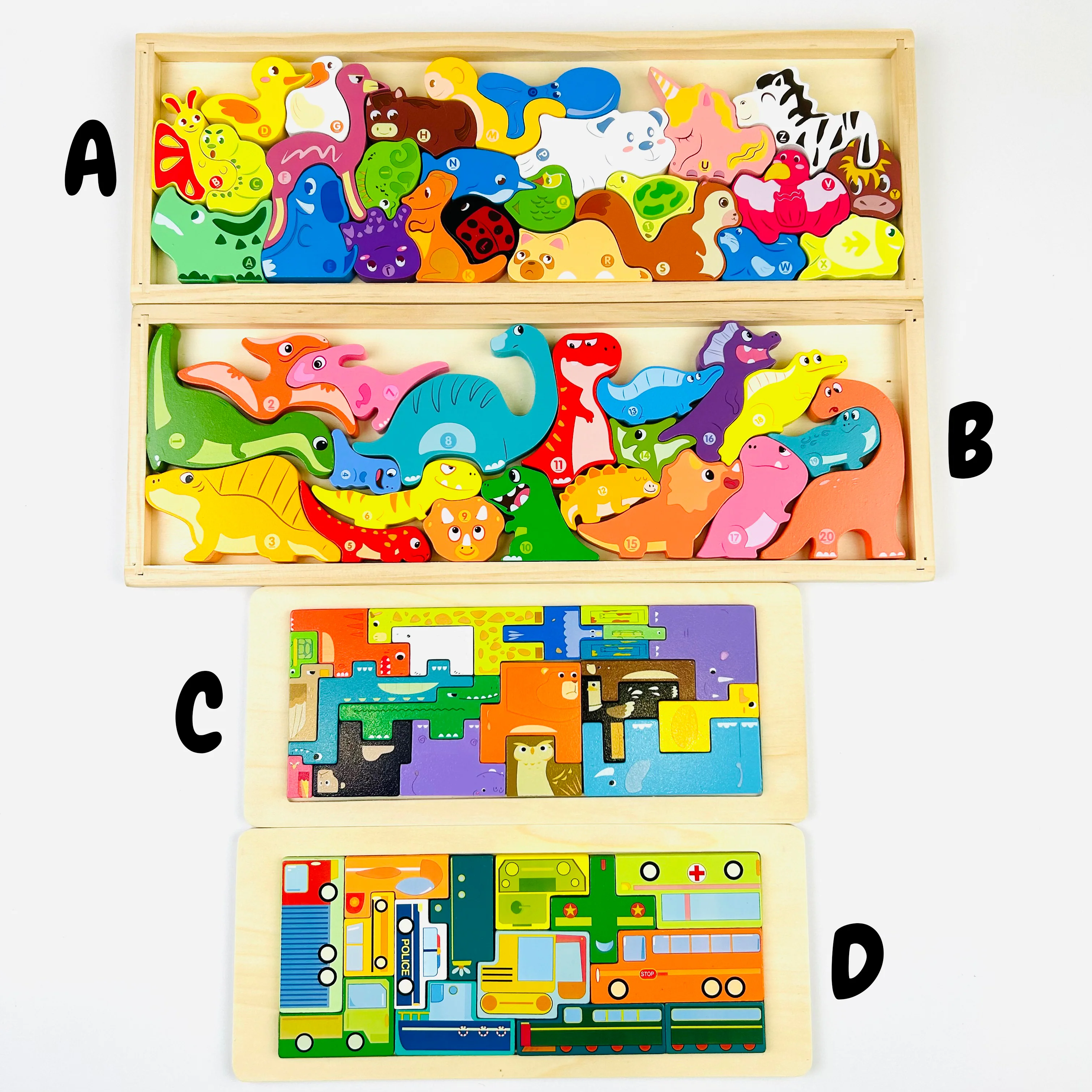 Personalized Wooden Stacking Matching Puzzle With Customized Name - Image 3