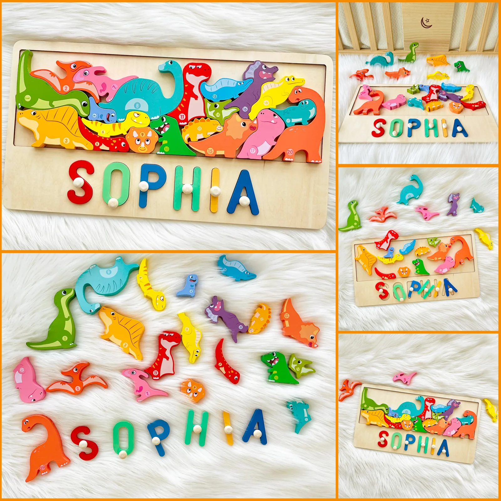 Personalized Wooden Stacking Matching Puzzle With Customized Name - Image 6
