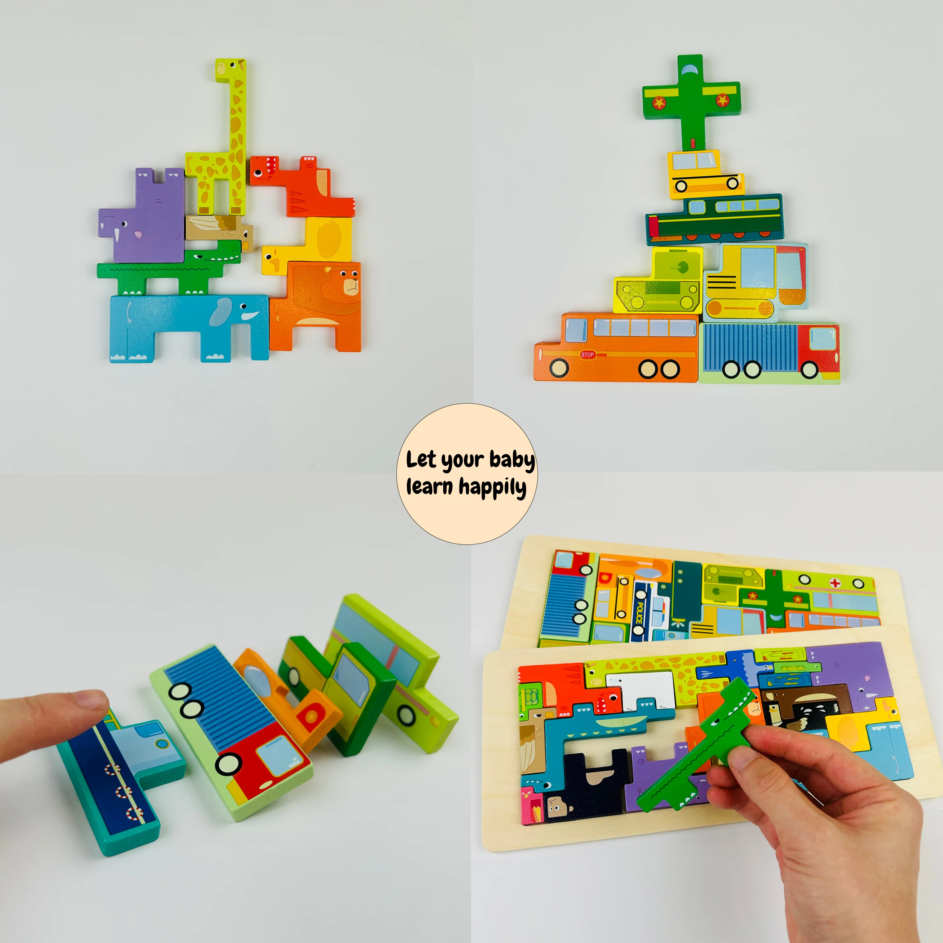 Personalized Wooden Stacking Matching Puzzle With Customized Name - Image 9