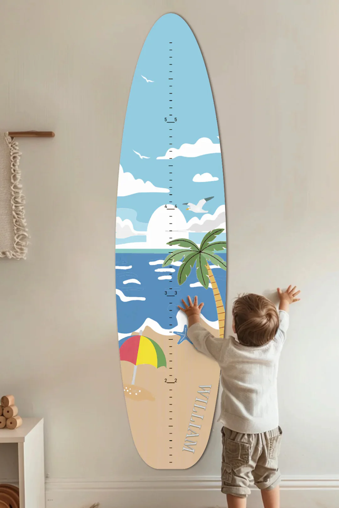 Personalized Wooden Surfboard Growth Chart Ruler - Image 7