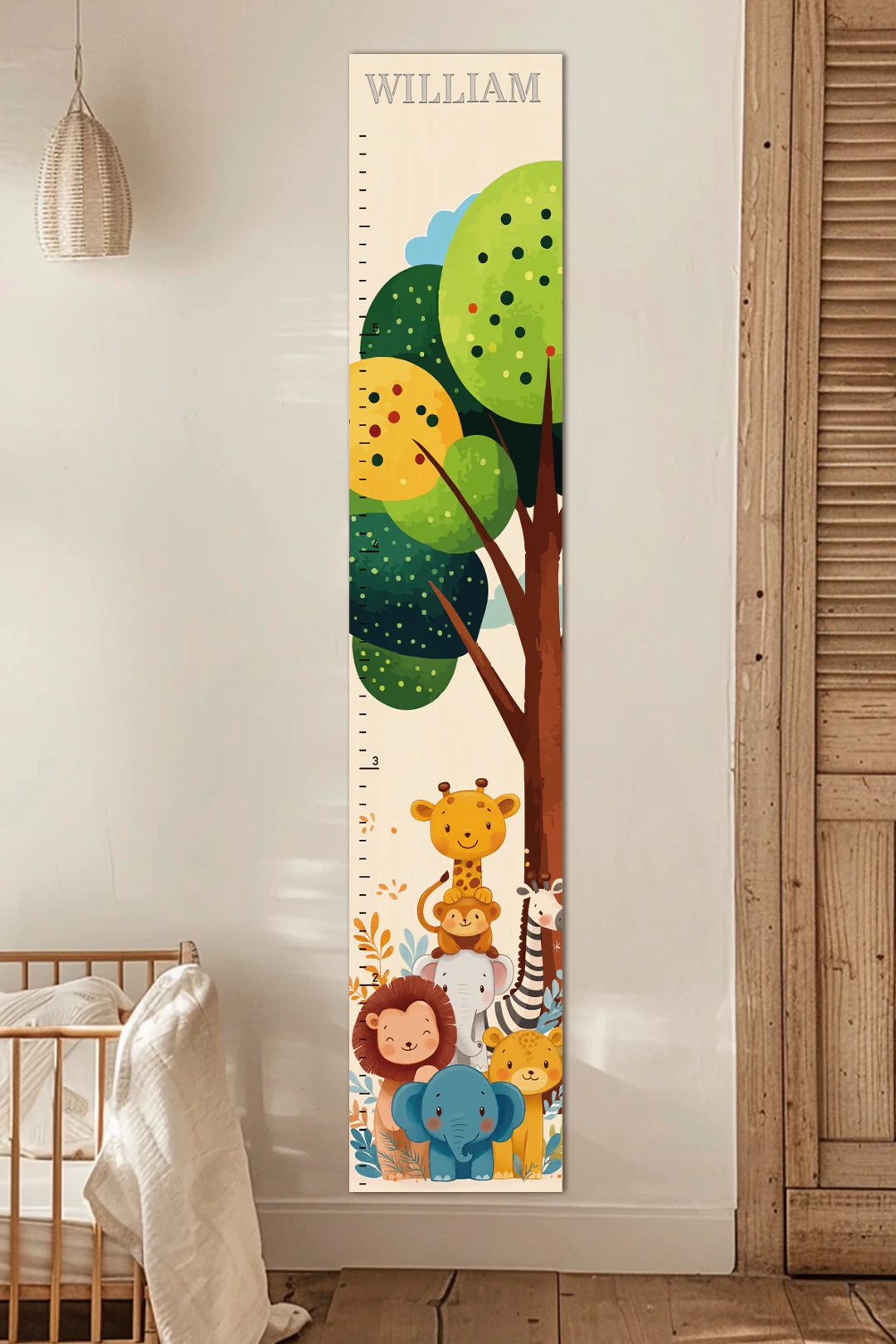Personalized Wooden Jungle Animal Growth Chart Ruler - Image 4
