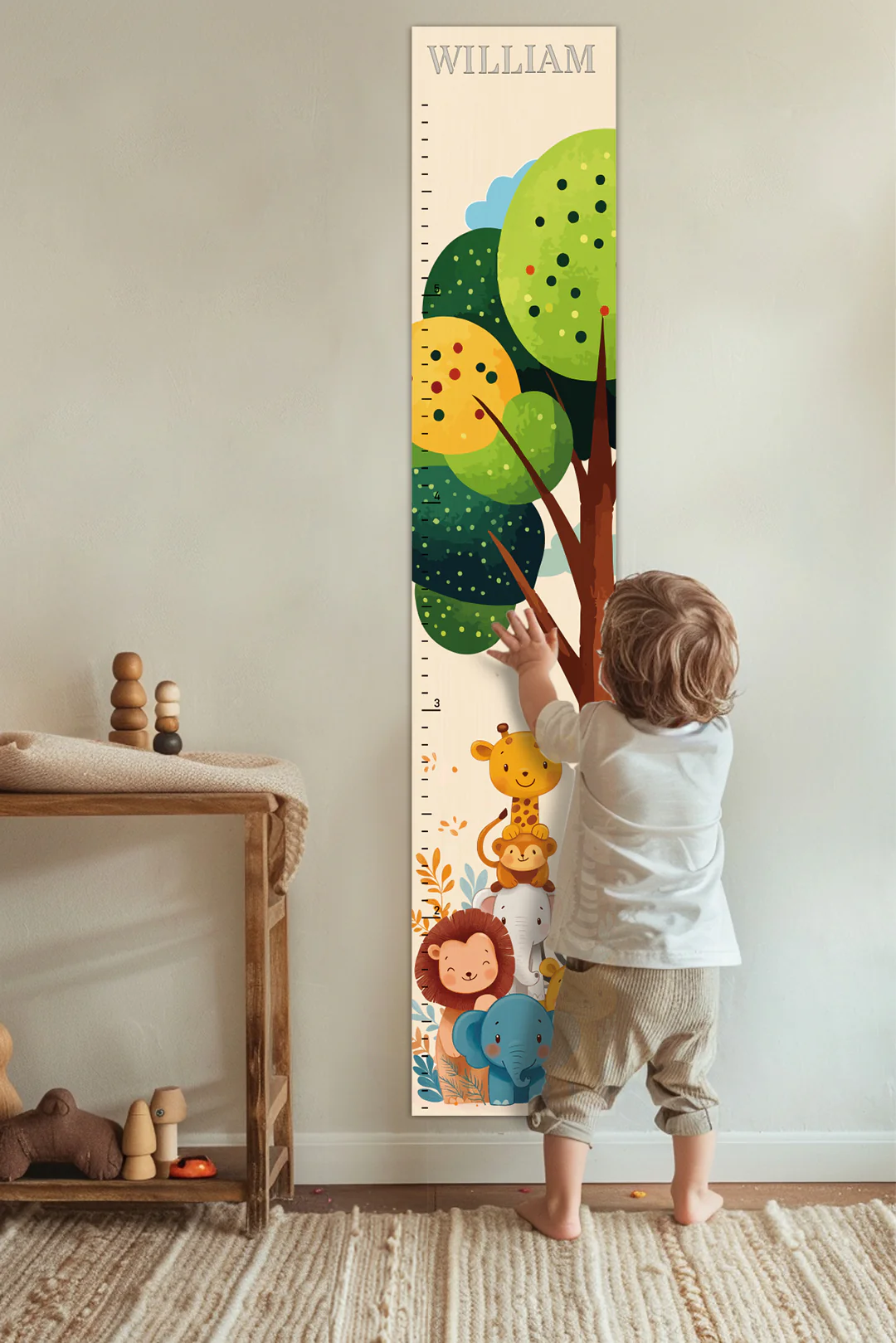 Personalized Wooden Jungle Animal Growth Chart Ruler - Image 6