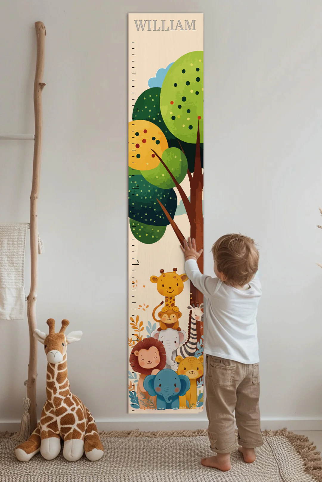 Personalized Wooden Jungle Animal Growth Chart Ruler - Image 7