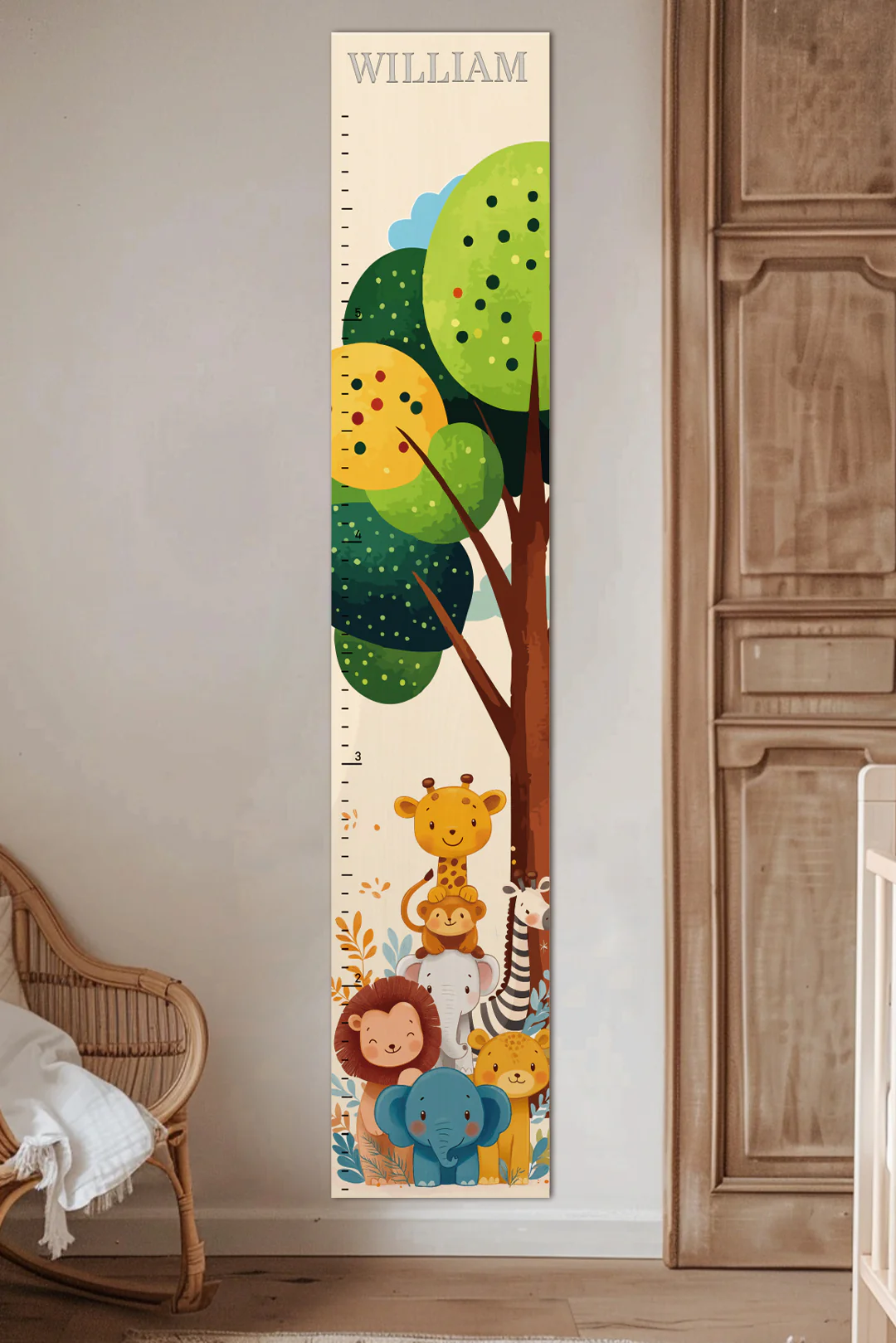 Personalized Wooden Jungle Animal Growth Chart Ruler - Image 8