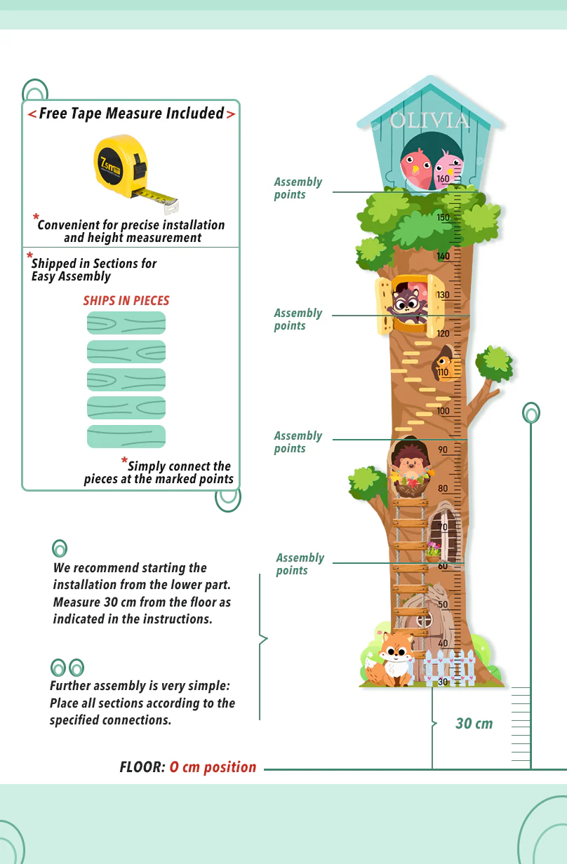 Personalized Wooden Treehouse Growth Chart - Image 5