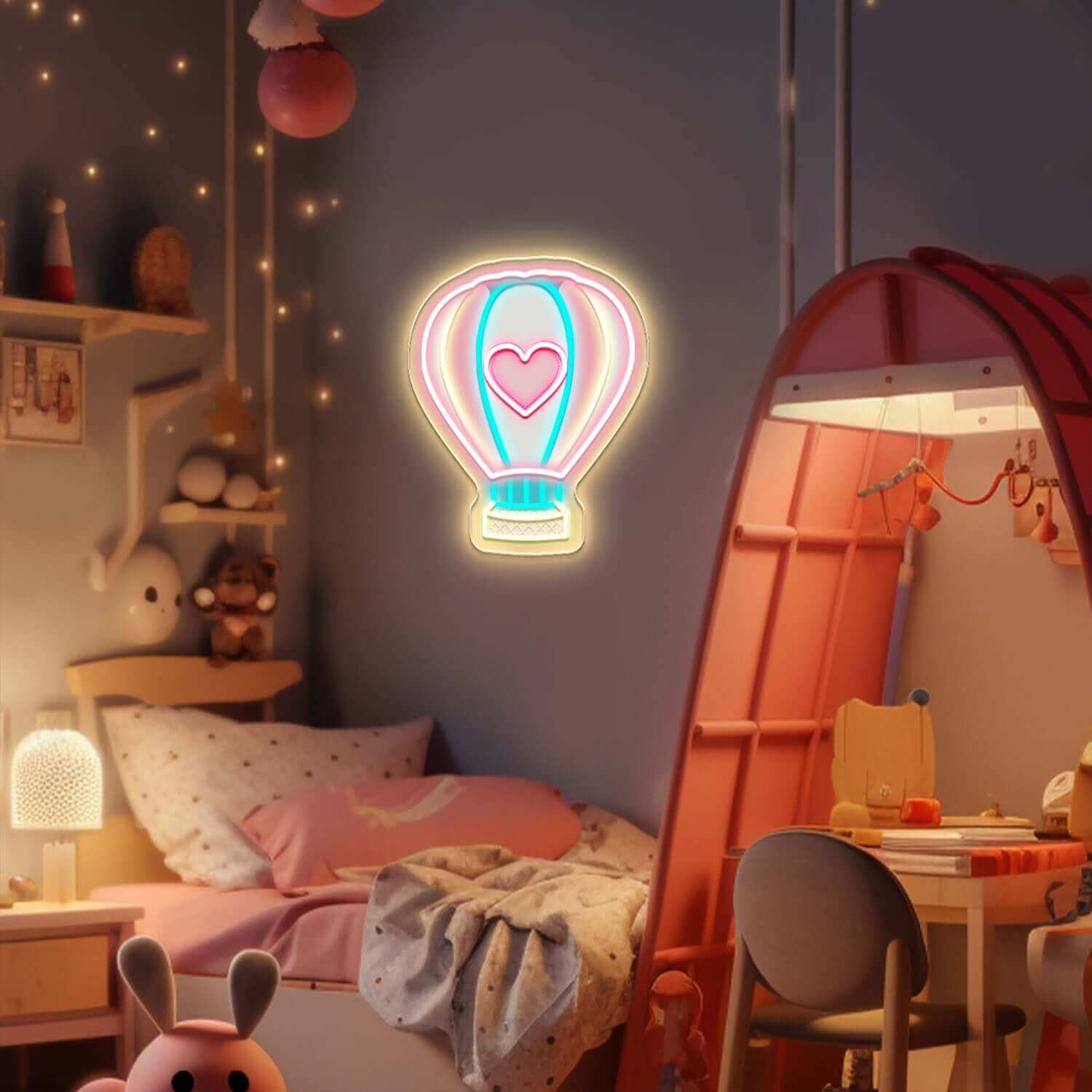 Pink Hot Air Balloon Neon Sign - Image 2