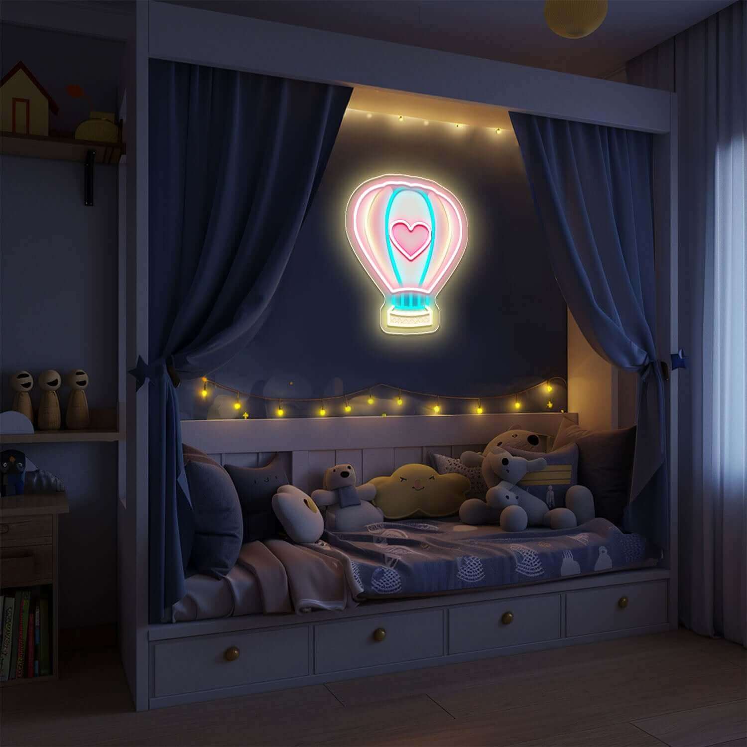 Pink Hot Air Balloon Neon Sign - Image 3