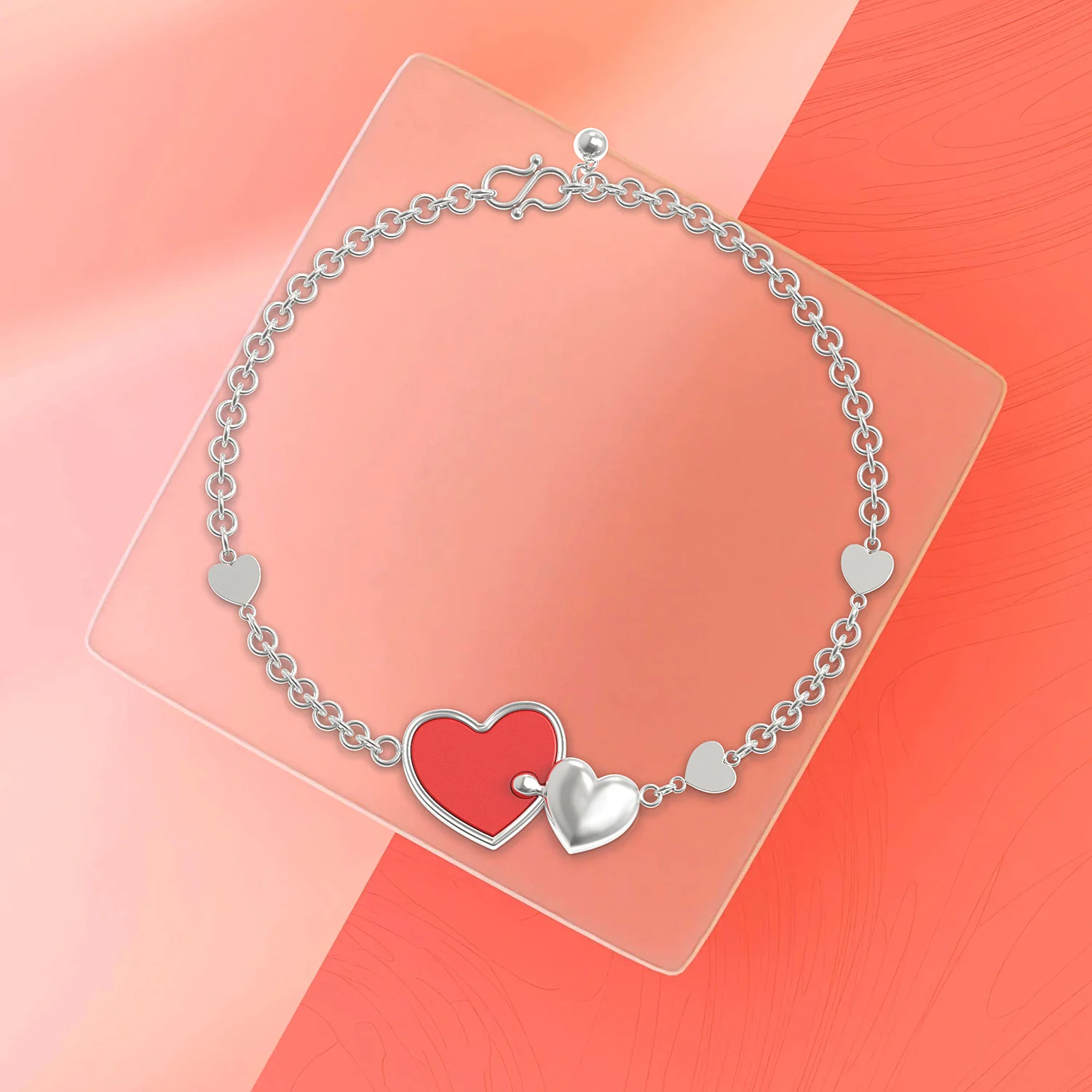 S925 Inseparable Hearts Engraved Kids Name Bracelet - Image 6