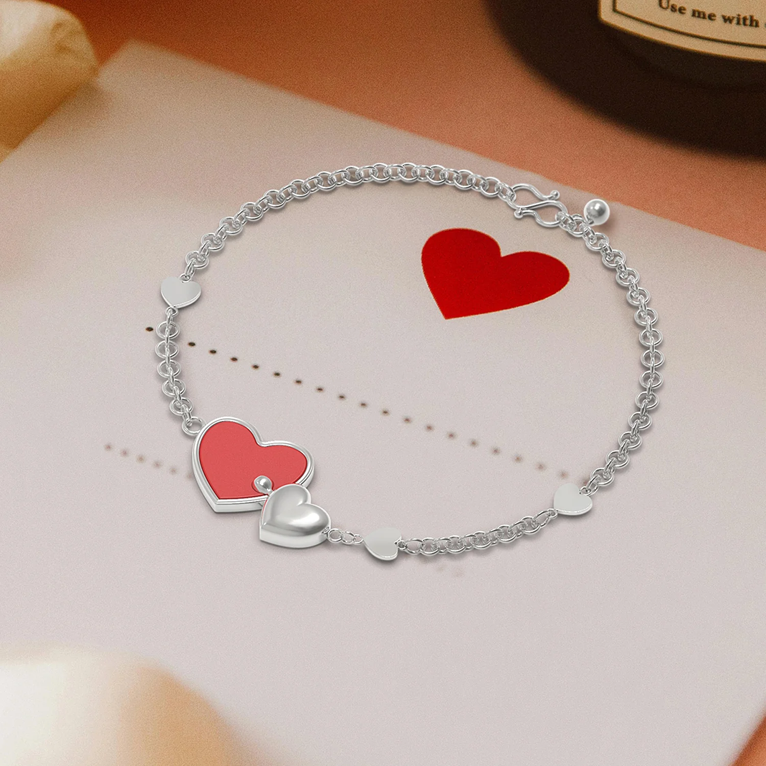 S925 Inseparable Hearts Engraved Kids Name Bracelet - Image 7
