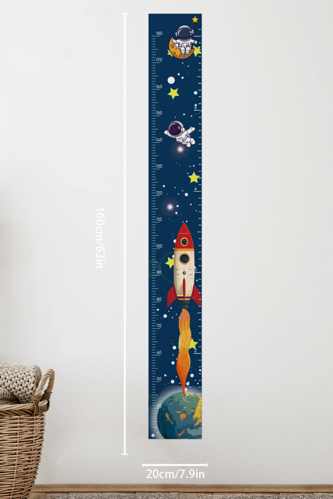 Space Adventure Rocket Growth Chart Wall Decal - Image 3